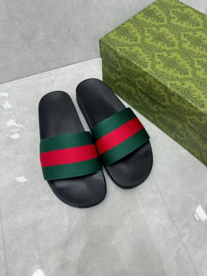 Summer Stripes Slippers Indoor and Outdoor Korean Style Couple Word Non-Slip Bathroom Home Fashion Trend