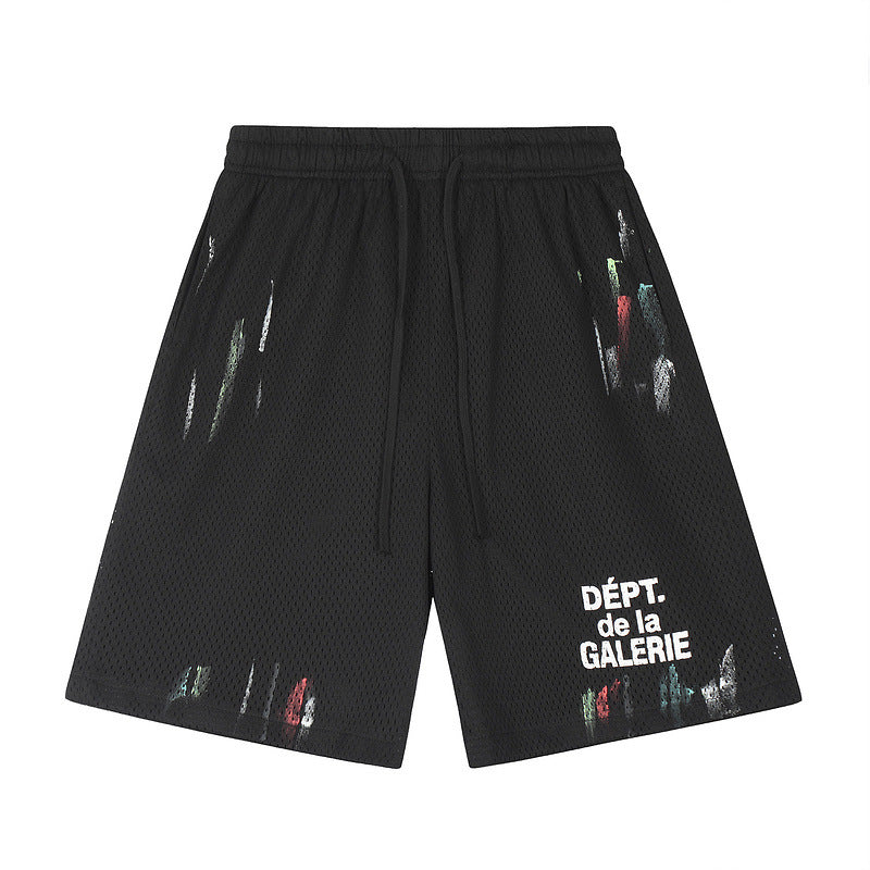 Gallery Splash-Ink Mesh Shorts 2025 Summer Men's Youth plus Size Shorts