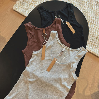 Ski **Kardashian Cotton Rib European and American 2025 Women's Spring Sports Vest Sleeveless Slim Modal