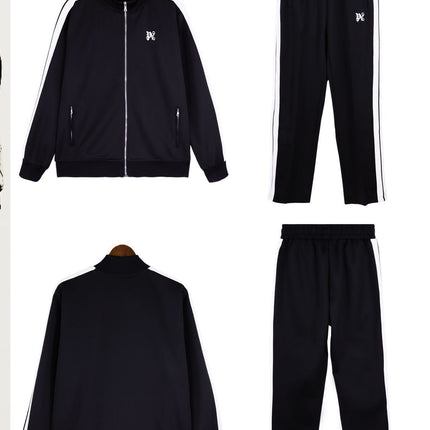 24SS Retro Trend Angel Color Block Embroidered Casual Jacket Top Jacket Set Long Pants Sweatshirt Trend