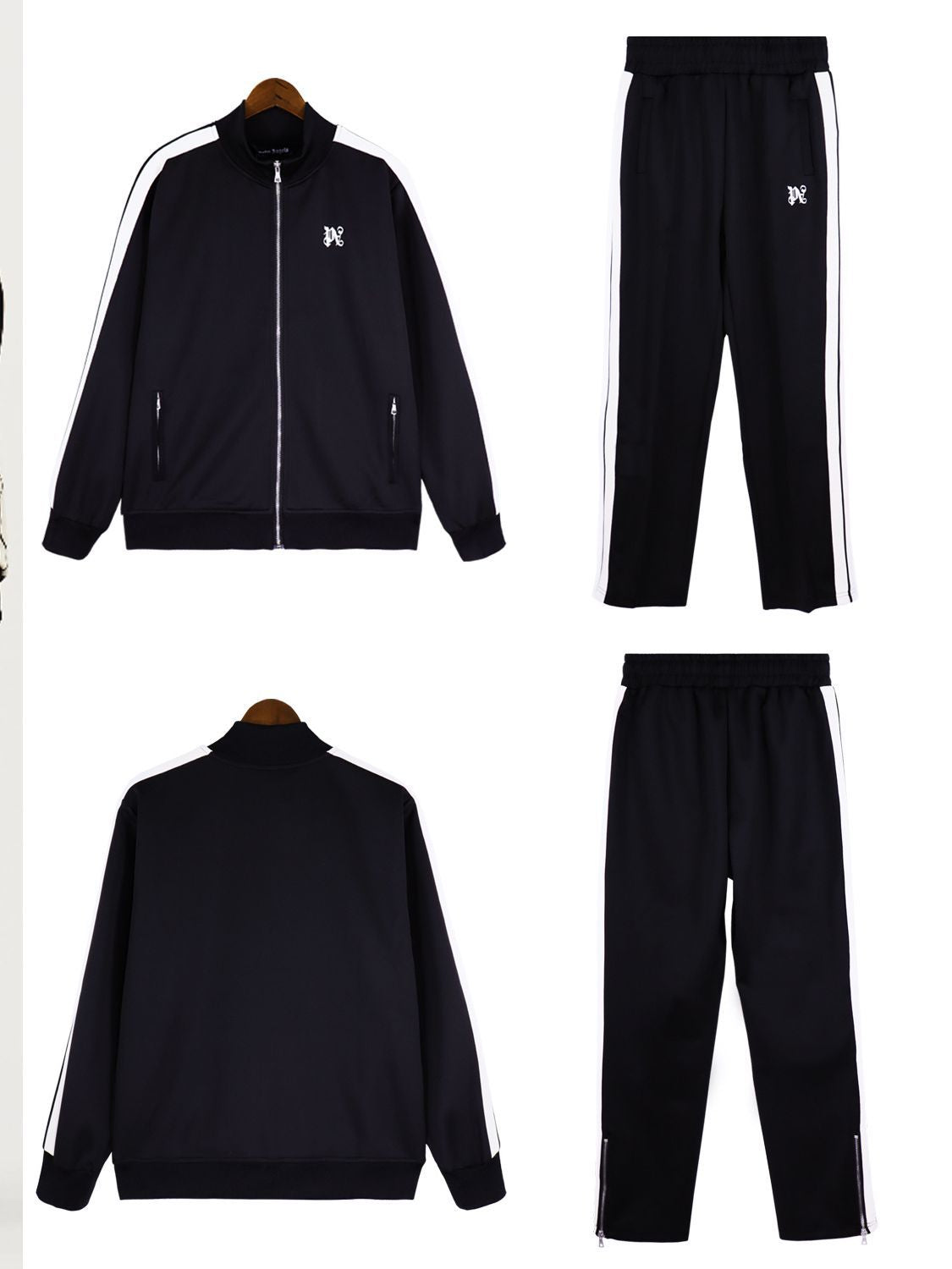 24SS Retro Trend Angel Color Block Embroidered Casual Jacket Top Jacket Set Long Pants Sweatshirt Trend
