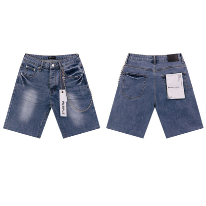 Jeans Washed and Distressed Retro Tattered Jeans Splash Ink Ruffle Handsome and Beautiful Style