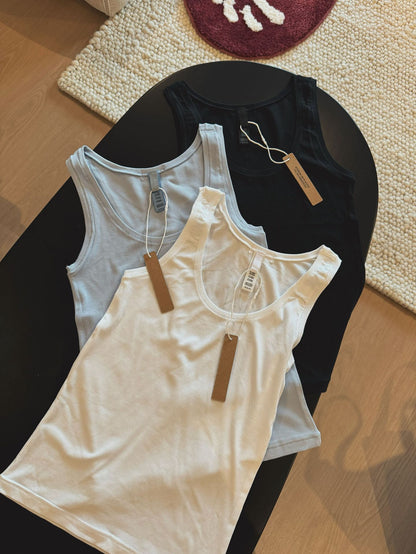 Ski **Kardashian Cotton Rib European and American 2025 Women's Spring Sports Vest Sleeveless Slim Modal