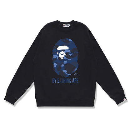 GMabcd Terry Sweatshirt for Men, Autumn and Winter Long Sleeve Letter Print Loose Round Neck Pullover Casual Top Trendy