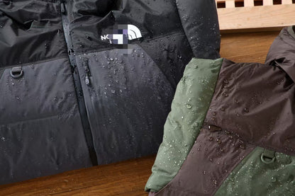 GMabcd UE Down Jacket Unisex Color Block T Waterproof Warm Color Block Hooded Thickened Couple Hooded Down Jacket