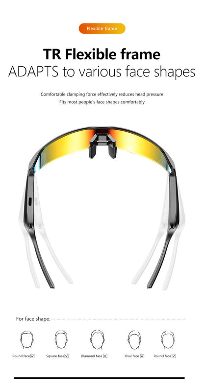 Outdoor Sports Sunglasses Smart Glasses Fashionable Cycling Bluetooth Glasses for Listening to Music and Calling Unisex