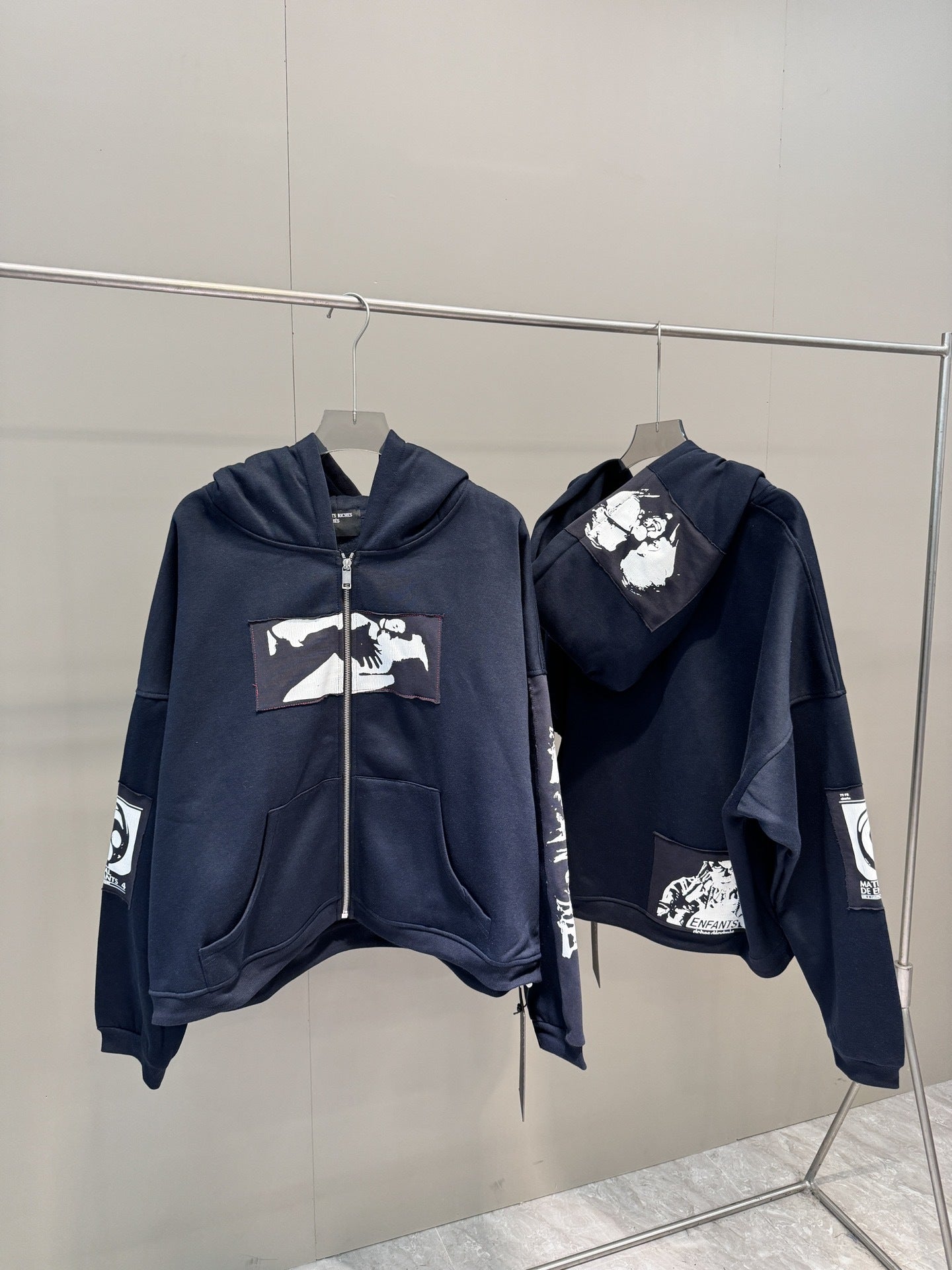 High-Quality ERD Melancholy Rich Second Generation Hooded Sweatshirt Washed Vintage Distressed Jacket Autumn Winter Zipper Coat