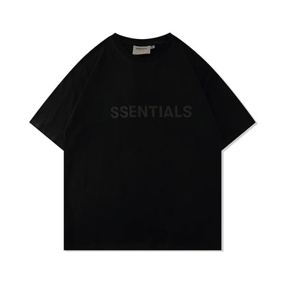 FAG2025 New Double Line Chest Silicone Letter GAD Trendy Loose High Street Short Sleeve T-Shirt for Men