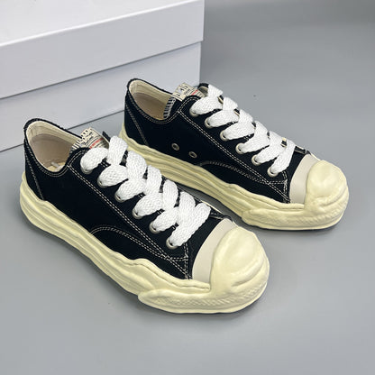 GMabcd Mmy Open Smile Dissolving Shoes Canvas Thick Sole Height Increasing Unisex Casual Sneakers