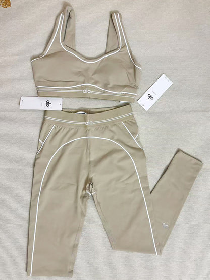 a-l-o Yoga Set High-Quality Sports Set Pilates Set AIRBRUSH HEART THROB BRA
