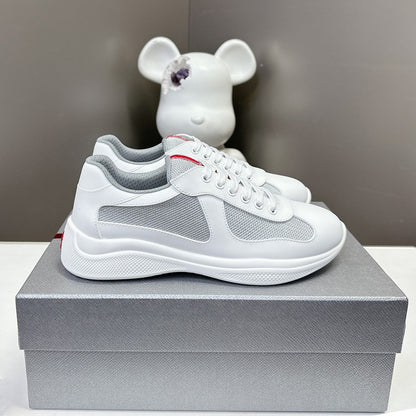 GMabcd America Cup Home Colorful Sole Genuine Leather Fashion Flat Sneakers Casual Shoes Sports Shoes Men's Shoes