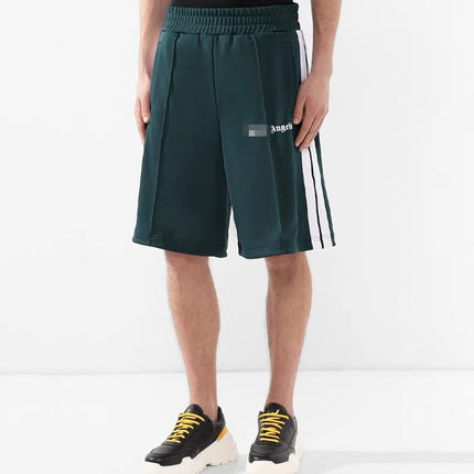 PA Angel Trendy Brand Striped Rainbow Ribbon Shorts Unisex Couple Fog High Street Palm Tree Loose Five-Point Pants