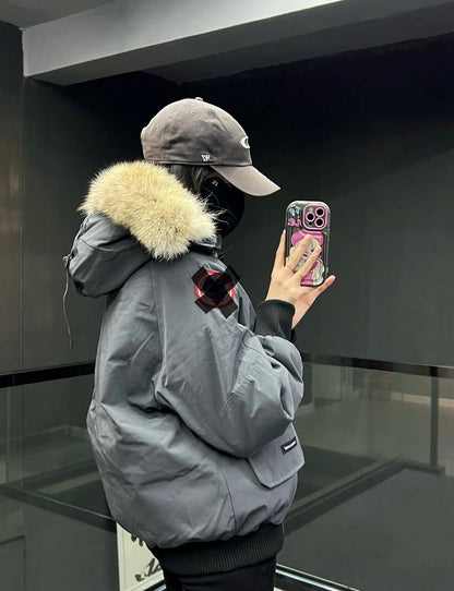 Big Goose Duck Down 01 Flight Jacket Parka Coat White Duck Down Couple Style Solid Color 2026 Autumn Winter Hot Item