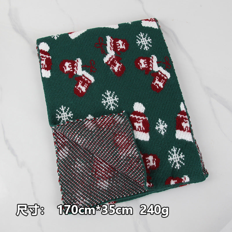 Christmas gift Christmas atmosphere Woolen all-match Autumn scarf Winter warm extension couple girl student cute skin scarf