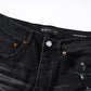 American High Street Distressed Patch Trendy Retro Straight Amiri Jeans for Men and Women