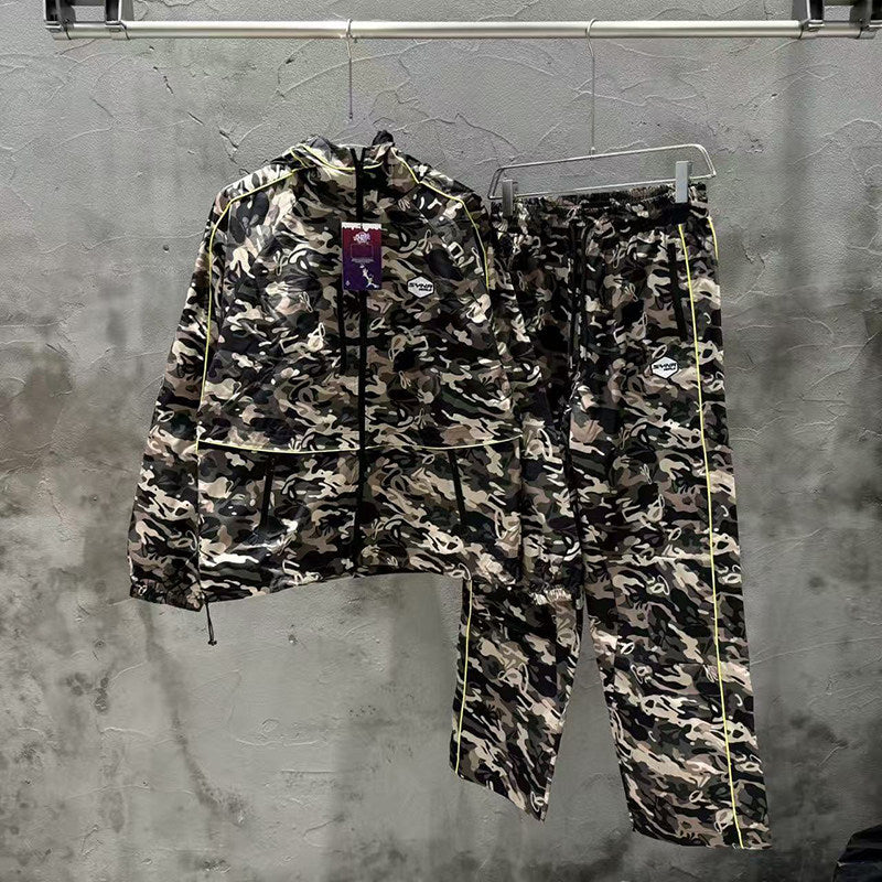 GMABCD Camouflage hooded jacket and straight-leg pants - coordinated outfit, sold separately
