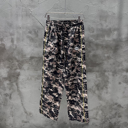 GMABCD Camo Pants - drawstring waist and straight-leg front view