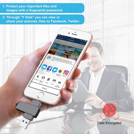 OTG USB Flash Drive 256GB USB 3.0 Usb Stick 3 in 1 Memory Stick External Storage Pendrive Memory Devices for iPhone/Android