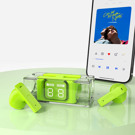 GM E90 Transparent Design True Wireless Gaming Earbuds Handsfree Sport Stereo Heavy Bass Quality Sounds LONG PLAYING