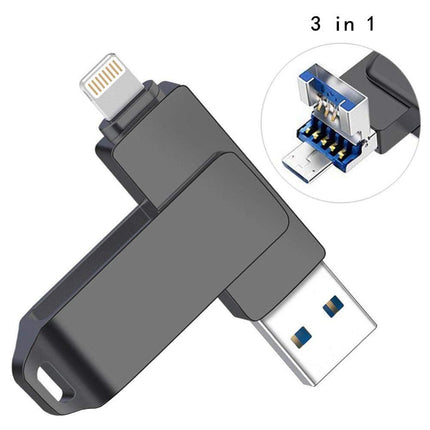 OTG USB Flash Drive 256GB USB 3.0 Usb Stick 3 in 1 Memory Stick External Storage Pendrive Memory Devices for iPhone/Android