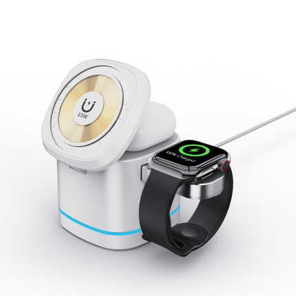 Magnetic suction 3-in-1 Wireless charge Exclusivelyfor Apple Devices Portable hidden wireless charge 15W for iPhone 12/13/14 Series,iwatch,airpods